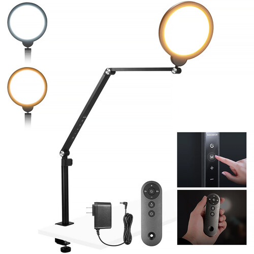 Neewer BASICS R18 Bi-Color Round LED Light with Desktop Stand (7")