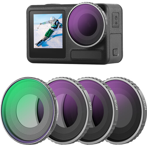 Neewer FL-A12 4-Filter Set for DJI Osmo Action 4 & 5 Pro (CPL, ND8, ND16, ND32)