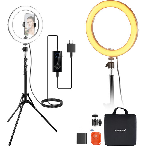 Neewer RH10B Bi-Color LED Ring Light Kit (10")