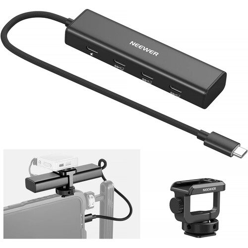 Neewer PS020E 4-in-1 USB-C 3.2 Gen 2 Hub with Cold Shoe Adapter