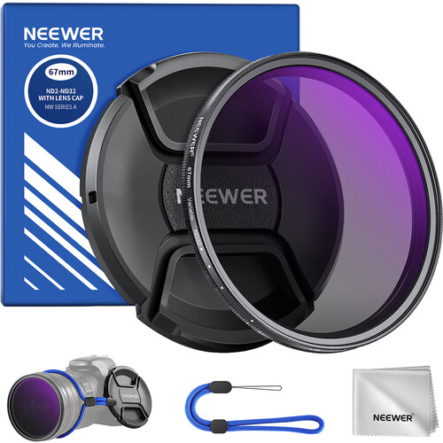 Neewer Variable ND2-ND32 Lens Filter (67mm, 1 to 5-Stop)
