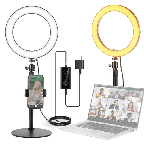 Neewer RH12B Bi-Color LED Ring Light with Desktop Stand Kit (12")