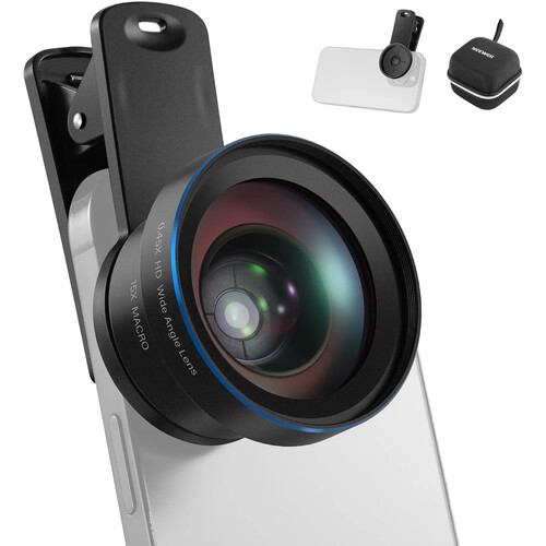 Neewer Basics 0.45x Wide Angle + 15x Macro 2-In-1 Mobile Phone Lens Set
