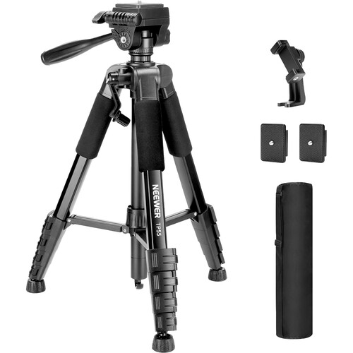 Neewer BASICS TP55 Aluminum Camera Tripod with 3-Way Pan & Tilt Head (71")