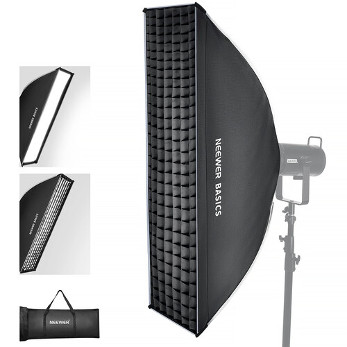 Neewer BASICS NS61P Rectangular Quick Release Softbox with Grid (12 x 47")