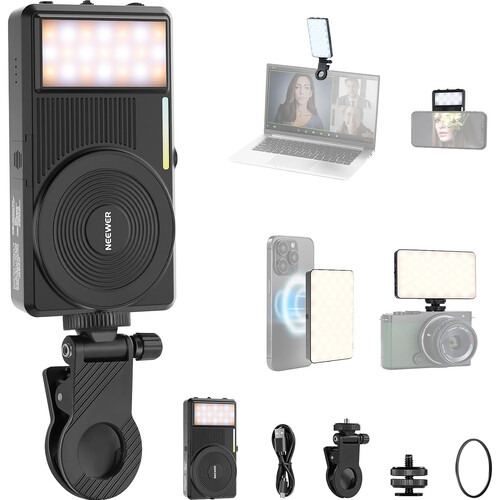 Neewer BASICS NL129D Double-Sided Magnetic Selfie Light with Clip