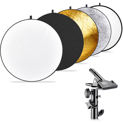 Neewer 5-in-1 Collapsible Multi-Disc Light Reflector Kit with Clamp