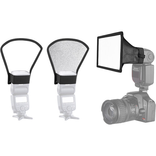 Neewer 6 x 5" Softbox and Silver/White Reflectors Flash Diffuser Kit