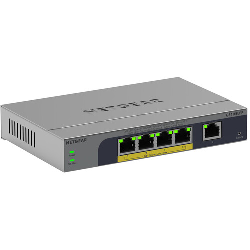 NETGEAR GS105EPP 5-Port Gigabit PoE+ Compliant Managed Network Switch