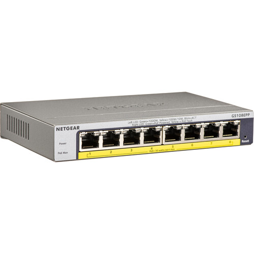 NETGEAR GS108EPP 8-Port Gigabit PoE+ Compliant Managed Network Switch