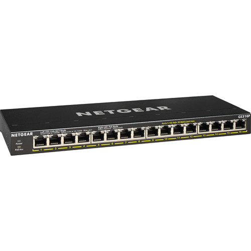 NETGEAR GS316P 16-Port Gigabit PoE+ Compliant Unmanaged Switch