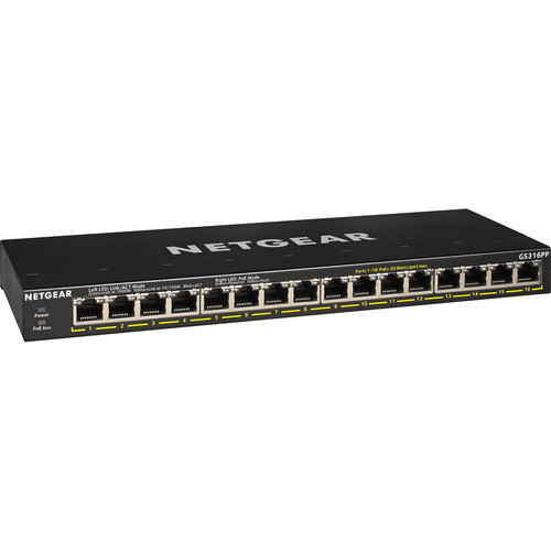 NETGEAR GS316PP 16-Port Gigabit PoE+ Compliant GS316PP-100NAS