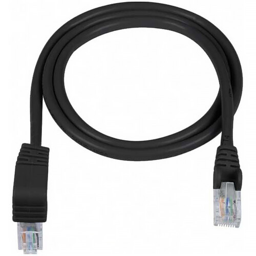 Network Technologies NTI CAT5e Right Angle to Straight Ethernet Cable (6', Black)