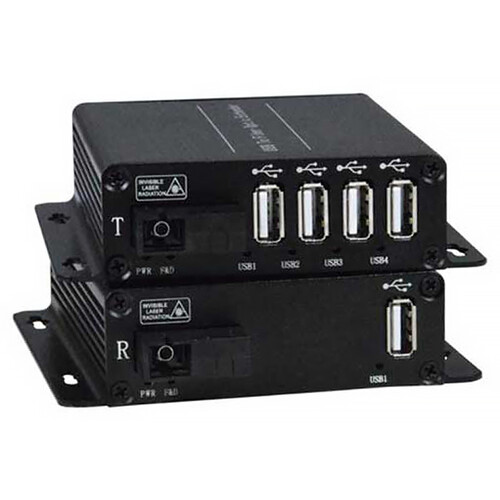Network Technologies XTENDEX 4-Port USB 2.0 Extender via Fiber Optic Cable (820')