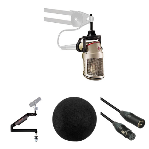 Neumann BCM 104 Condenser Broadcast Microphone Kit with Boom Arm, Cable, and Windscreen