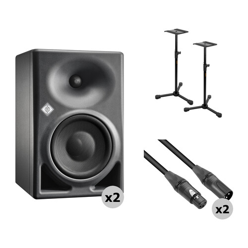 Neumann KH 150 Active 6.5" 2-Way Studio Monitor Kit with Speaker Stands and XLR Cable (Anthracite)