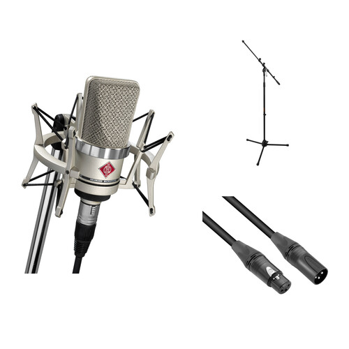 Neumann TLM 102 Studio Set Large-Diaphragm Cardioid Condenser Microphone Kit (Nickel)