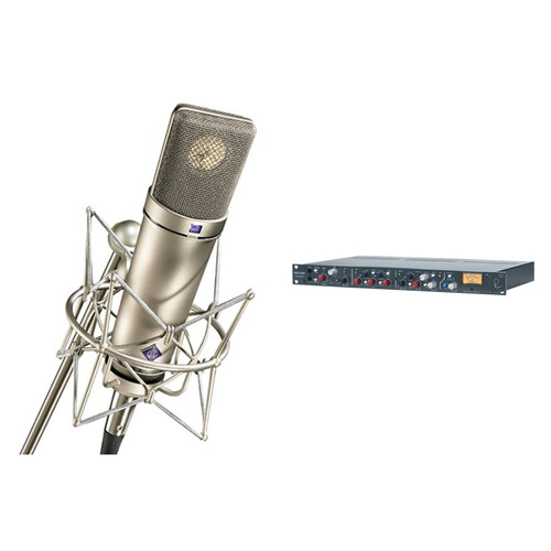 Neumann U 87 Ai Large-Diaphragm Multipattern Condenser Microphone Kit with Shelford Channel Strip (Studio Set, Nickel)