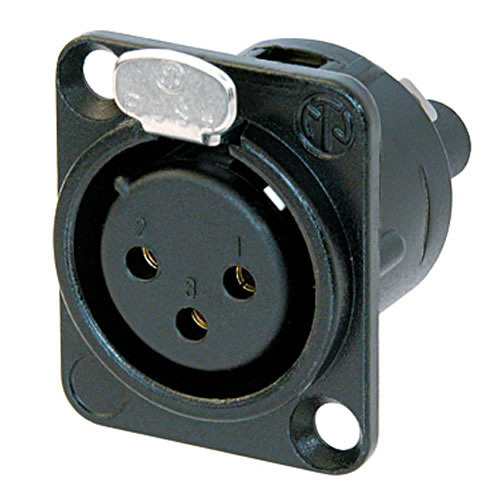 Neutrik NC3FD-S-1-B Three-Pin XLR Female Receptacle (Black Shell)