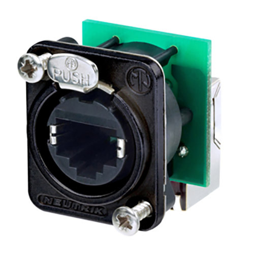 Neutrik etherCON Right Angle RJ45 Feedthrough Ethernet Receptacle (Black)