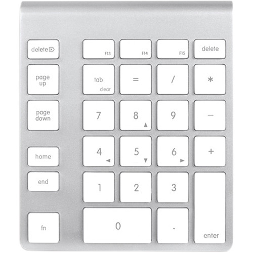 NewerTech 28-Key Bluetooth Wireless Aluminum Keypad (US English Layout, White Keys)