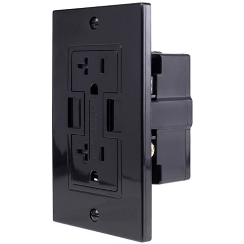NewerTech Power2U AC/USB Wall Outlet (20A, Black)