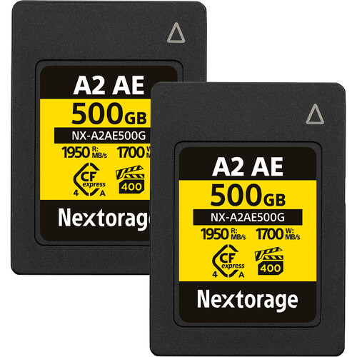 Nextorage 500GB NX-A2AE CFexpress 4.0 Type A Memory Card (2-Pack)