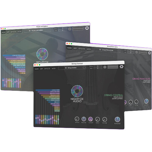 Nightfox Audio Launch Bundle: Grand Piano Suite, Plucks and Mallets, and String Central Plug-Ins