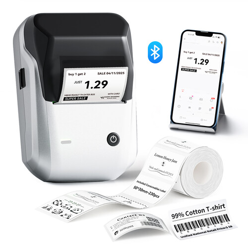 NIIMBOT B1 2" Portable Thermal Label Printer (Silver)