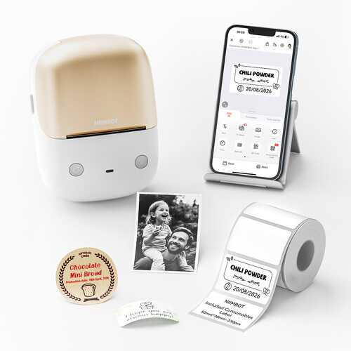 NIIMBOT B2 Pro Portable Thermal Label Printer (Golden)