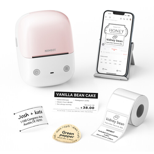 NIIMBOT B2 Portable Thermal Label Printer (Pink)