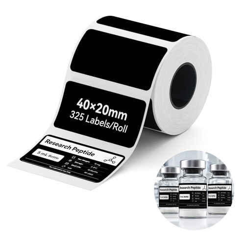 NIIMBOT Thermal Transfer Paper Roll for M-Series Label Printers (325 Matte Black 0.79 x 1.57" Labels)