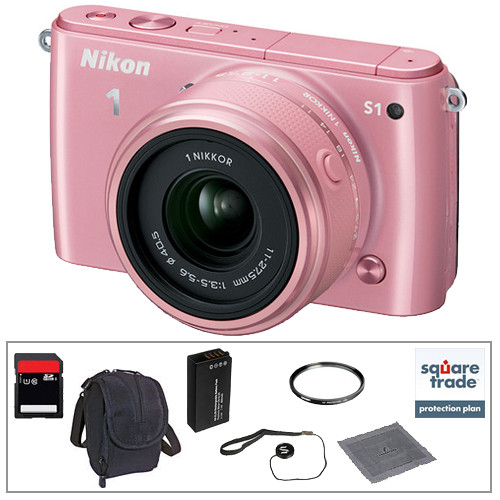 Nikon 1 S1 Mirrorless Digital Camera with 11-27.5mm Lens Deluxe
