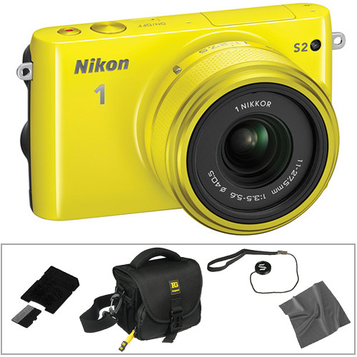 Nikon 1 S2 Mirrorless Digital Camera Basic Kit with 11-27.5mm Lens (Yellow)