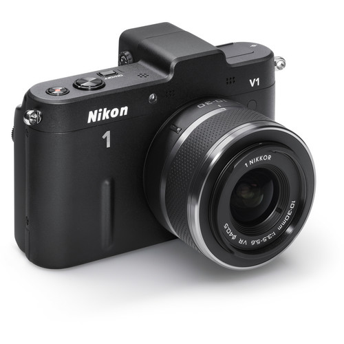 Nikon 1 V1 Mirrorless Digital Camera with 10-30mm Lens (Black)