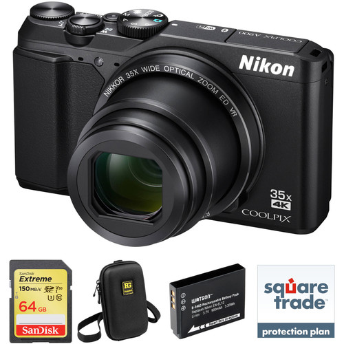 Nikon COOLPIX A900 Digital Camera Deluxe Kit (Black, Refurbished)