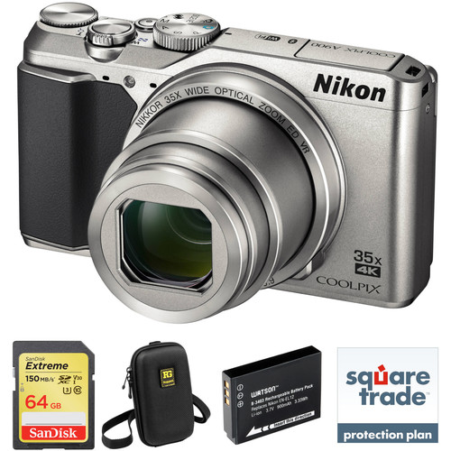 Nikon COOLPIX A900 Digital Camera Deluxe Kit (Silver, Refurbished)