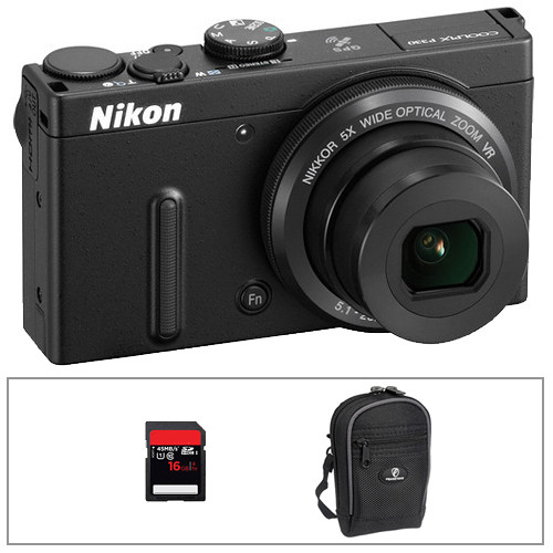 Nikon COOLPIX P330 Digital Camera Basic Kit (Black) B&H Photo