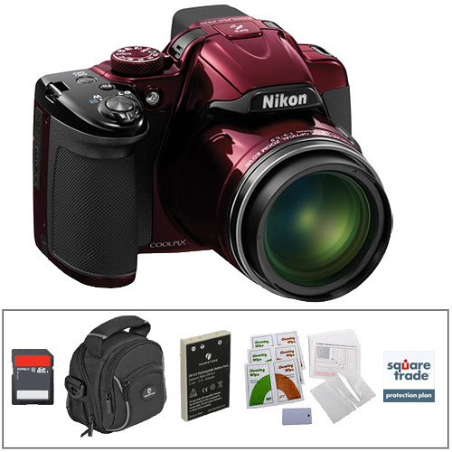 Nikon COOLPIX P520 Digital Camera Deluxe Kit (Red) B&H Photo