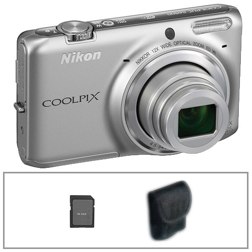 Nikon COOLPIX S6500 Digital Camera Basic Kit (Silver)