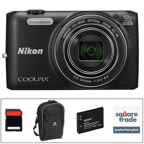 Nikon COOLPIX S6800 Digital Camera Deluxe Kit (Black)
