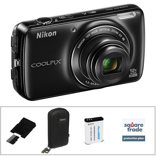 Nikon COOLPIX S810c Digital Camera Deluxe Kit (Black) B&H Photo