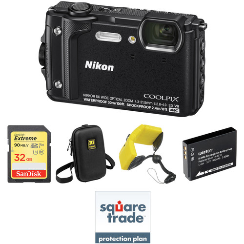 Nikon COOLPIX W300 Digital Camera Deluxe Kit (Black)