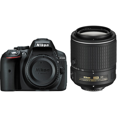 Nikon D5300 DSLR Camera with 55-200mm Lens Kit (Black)