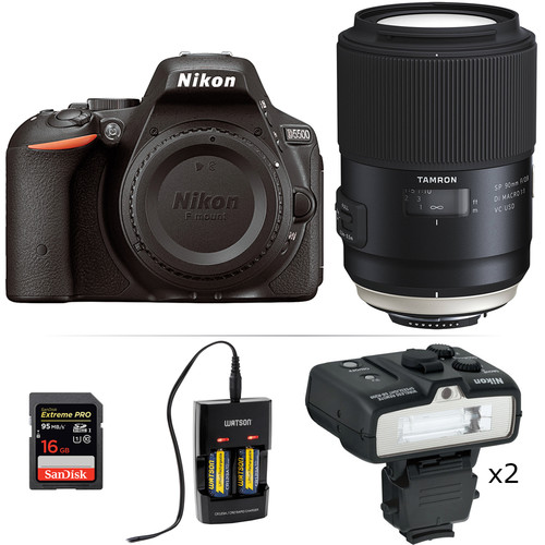 Nikon D5500 DSLR Camera with Tamron 90mm Macro Lens Dental Kit