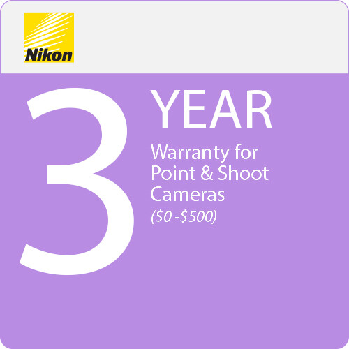 Nikon 3-Year Care Extended Warranty for Point & Shoot Cameras (Up to $500)
