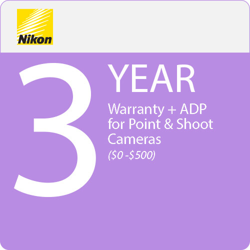 Nikon 3-Year Care Plus Protection Plan with ADP for Point & Shoot Cameras (Up to $500)