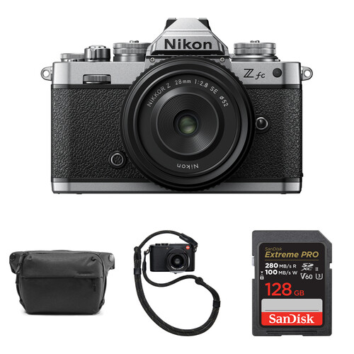 Nikon Zfc Mirrorless Camera with 28mm f/2.8 Lens and Street-Travel Photography Kit (Silver)