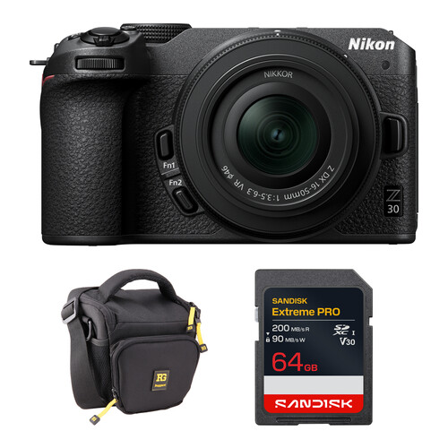 Nikon Z30 Mirrorless Camera with 16-50mm f/3.5-6.3 Lens and Basic Bundle