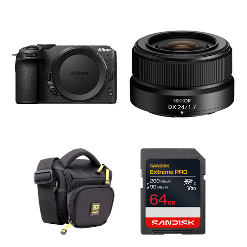 Nikon Z30 Mirrorless Camera with 24mm f/1.7 Lens and Basic Bundle